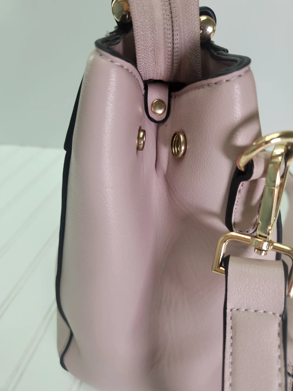 Chic Light Pink Top Handle Handbag with Removable Shoulder Strap